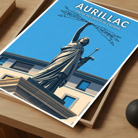 Affiche - Aurillac - Statue des Droits de l'Homme