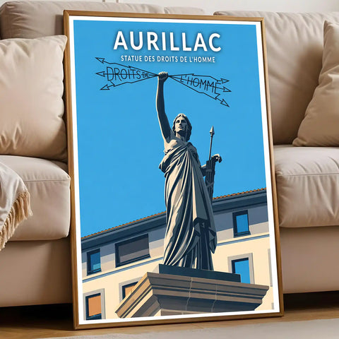 Affiche - Aurillac - Statue des Droits de l'Homme