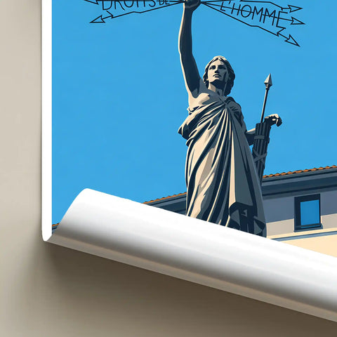 Affiche - Aurillac - Statue des Droits de l'Homme