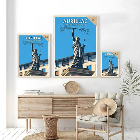 Affiche - Aurillac - Statue des Droits de l'Homme