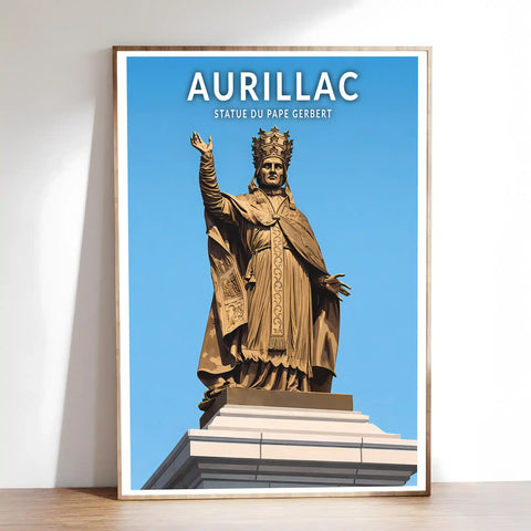 Affiche - Aurillac - Statue du Pape Gerbert