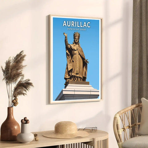 Affiche - Aurillac - Statue du Pape Gerbert