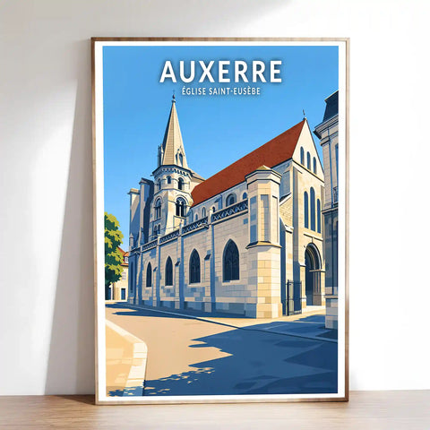 Affiche - Auxerre - Église Saint-Eusèbe