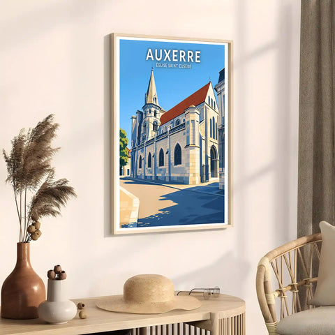 Affiche - Auxerre - Église Saint-Eusèbe