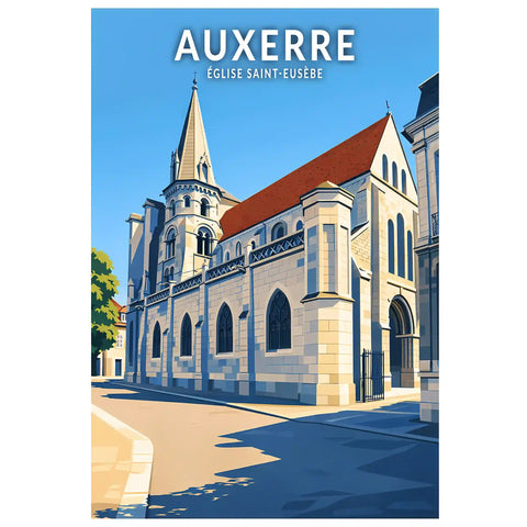 Affiche - Auxerre - Église Saint-Eusèbe