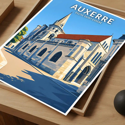 Affiche - Auxerre - Église Saint-Eusèbe