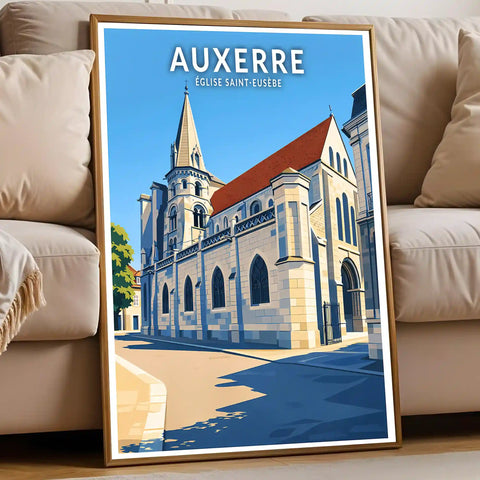 Affiche - Auxerre - Église Saint-Eusèbe