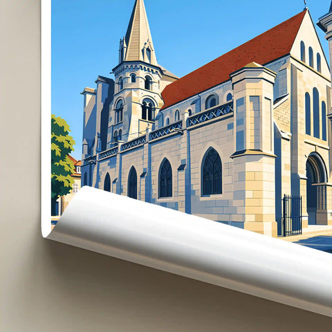 Affiche - Auxerre - Église Saint-Eusèbe