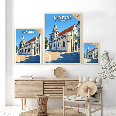 Affiche - Auxerre - Église Saint-Eusèbe