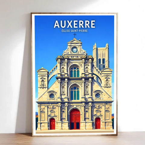 Affiche - Auxerre - Église Saint-Pierre