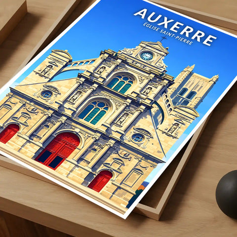 Affiche - Auxerre - Église Saint-Pierre