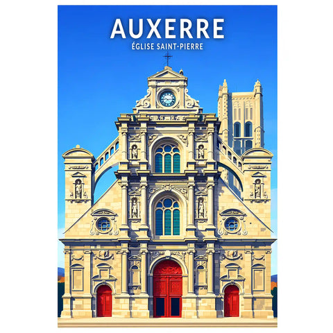 Affiche - Auxerre - Église Saint-Pierre