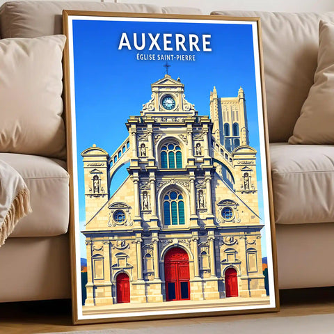 Affiche - Auxerre - Église Saint-Pierre