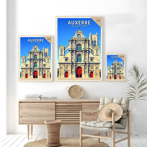 Affiche - Auxerre - Église Saint-Pierre
