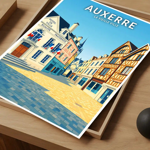 Affiche - Auxerre - La Vieille Ville