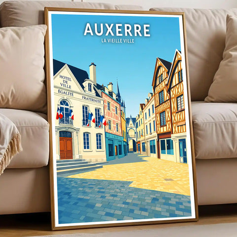 Affiche - Auxerre - La Vieille Ville