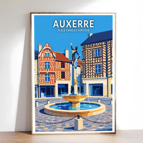Affiche - Auxerre - Place Charles-Surugue