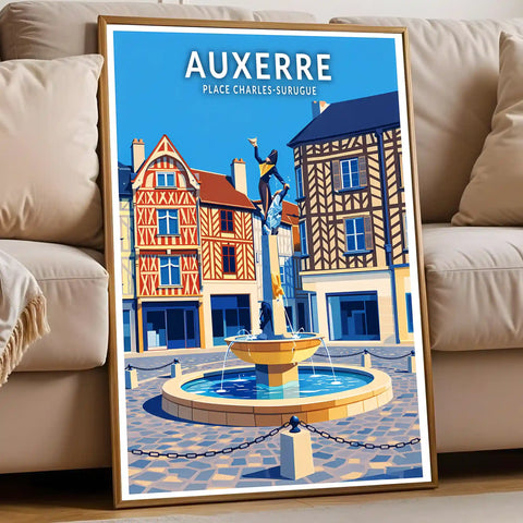 Affiche - Auxerre - Place Charles-Surugue