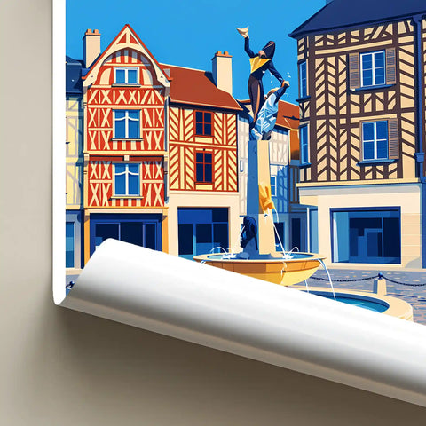 Affiche - Auxerre - Place Charles-Surugue