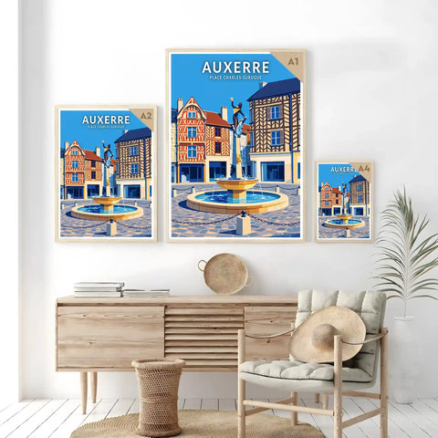 Affiche - Auxerre - Place Charles-Surugue