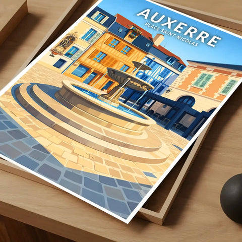 Affiche - Auxerre - Place Saint-Nicolas