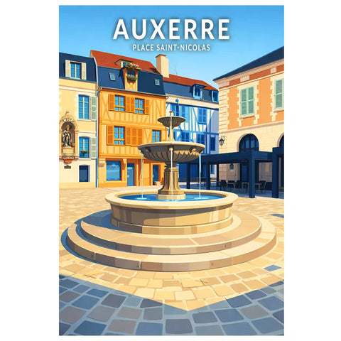 Affiche - Auxerre - Place Saint-Nicolas