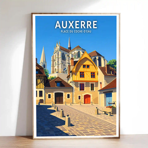 Affiche - Auxerre - Place du Coche-d’Eau