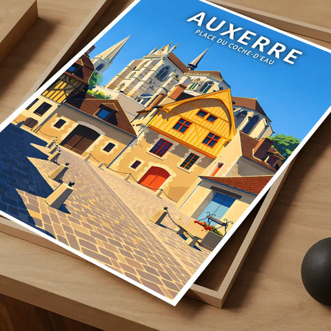 Affiche - Auxerre - Place du Coche-d’Eau