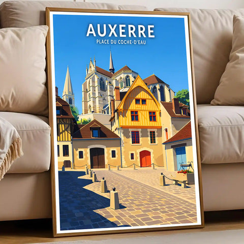 Affiche - Auxerre - Place du Coche-d’Eau
