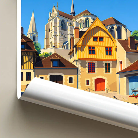 Affiche - Auxerre - Place du Coche-d’Eau
