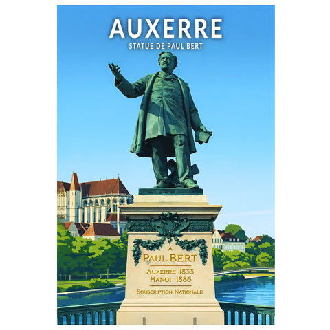 Affiche - Auxerre - Statue de Paul Bert