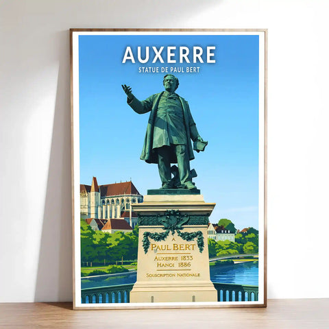 Affiche - Auxerre - Statue de Paul Bert