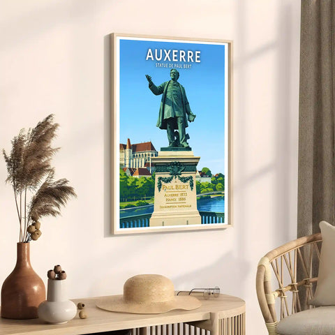 Affiche - Auxerre - Statue de Paul Bert