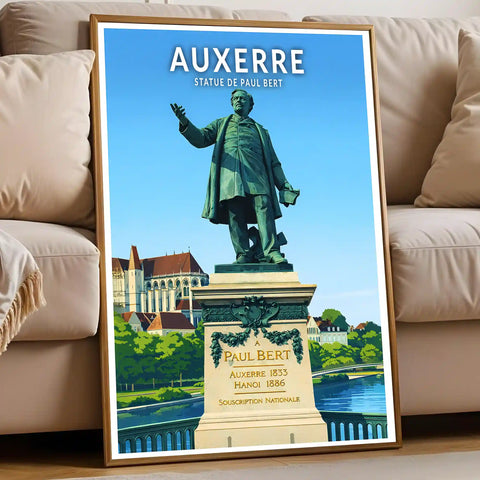 Affiche - Auxerre - Statue de Paul Bert