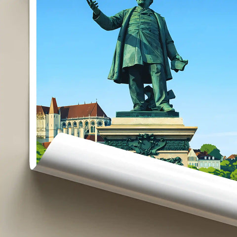 Affiche - Auxerre - Statue de Paul Bert