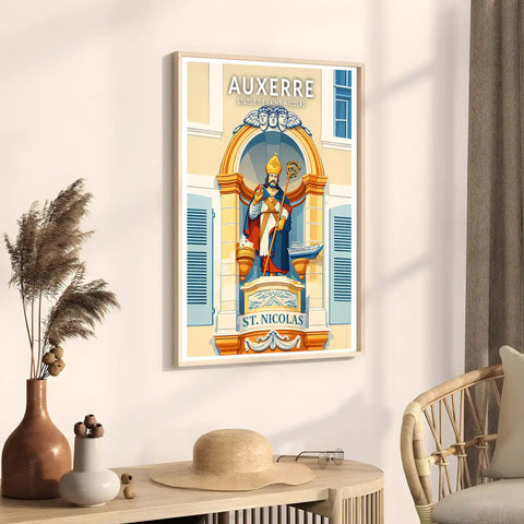 Affiche - Auxerre - Statue de Saint-Nicolas