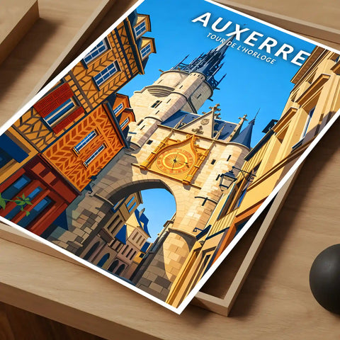 Affiche - Auxerre - Tour de l'Horloge