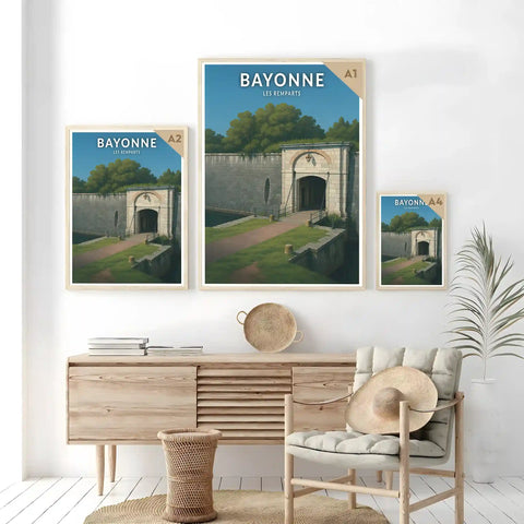Affiche - Bayonne - Les Remparts