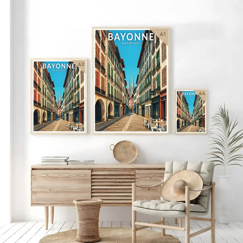 Affiche - Bayonne - Rue Port-Neuf