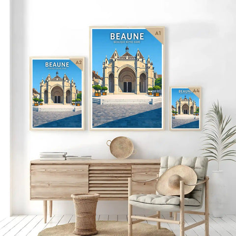 Affiche - Beaune - Basilique Notre-Dame