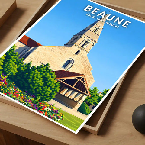 Affiche - Beaune - Église Saint-Nicolas