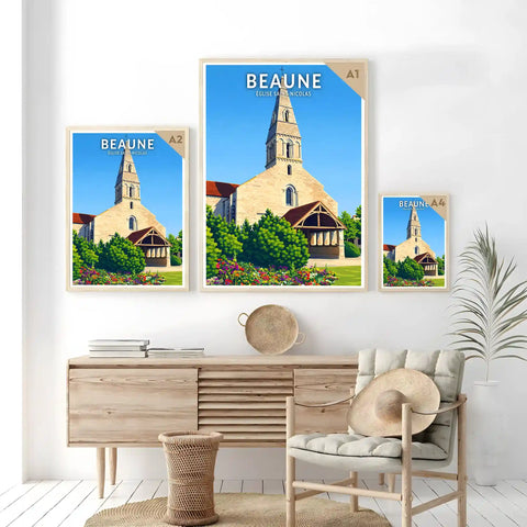 Affiche - Beaune - Église Saint-Nicolas
