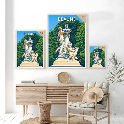 Affiche - Beaune - Statue de Pierre Joigneaux