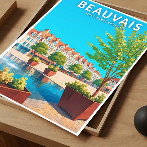Affiche - Beauvais - Place Jeanne Hachette