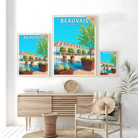 Affiche - Beauvais - Place Jeanne Hachette