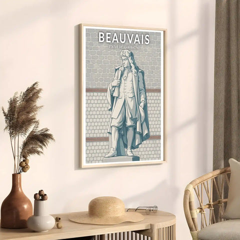 Affiche - Beauvais - Statue de Jean Racine