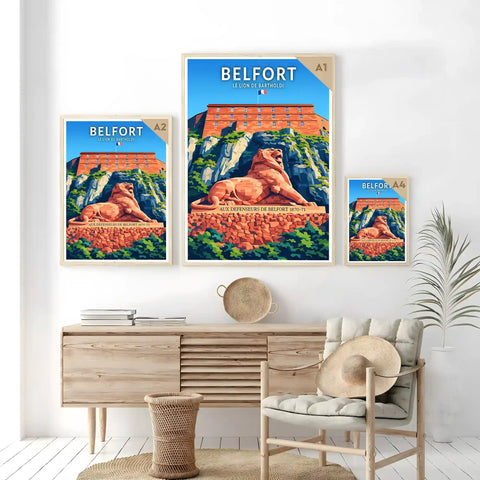 Affiche - Belfort - Le Lion de Bartholdi