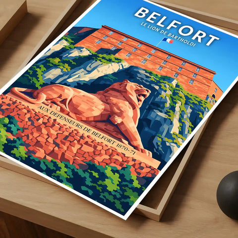 Affiche - Belfort - Le Lion de Bartholdi