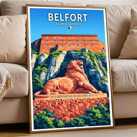 Affiche - Belfort - Le Lion de Bartholdi