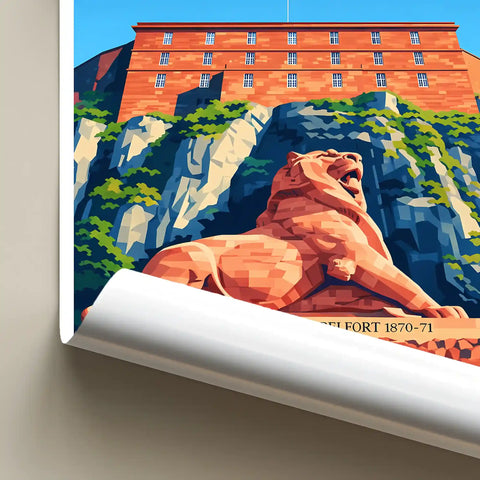 Affiche - Belfort - Le Lion de Bartholdi